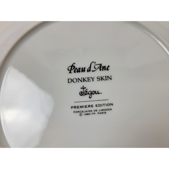 Vtg Jegou Limoges Fairy Tale Storybook Plate Skin Donkey Peau d'Ane ‎ 1983  9" - Picture 5 of 6